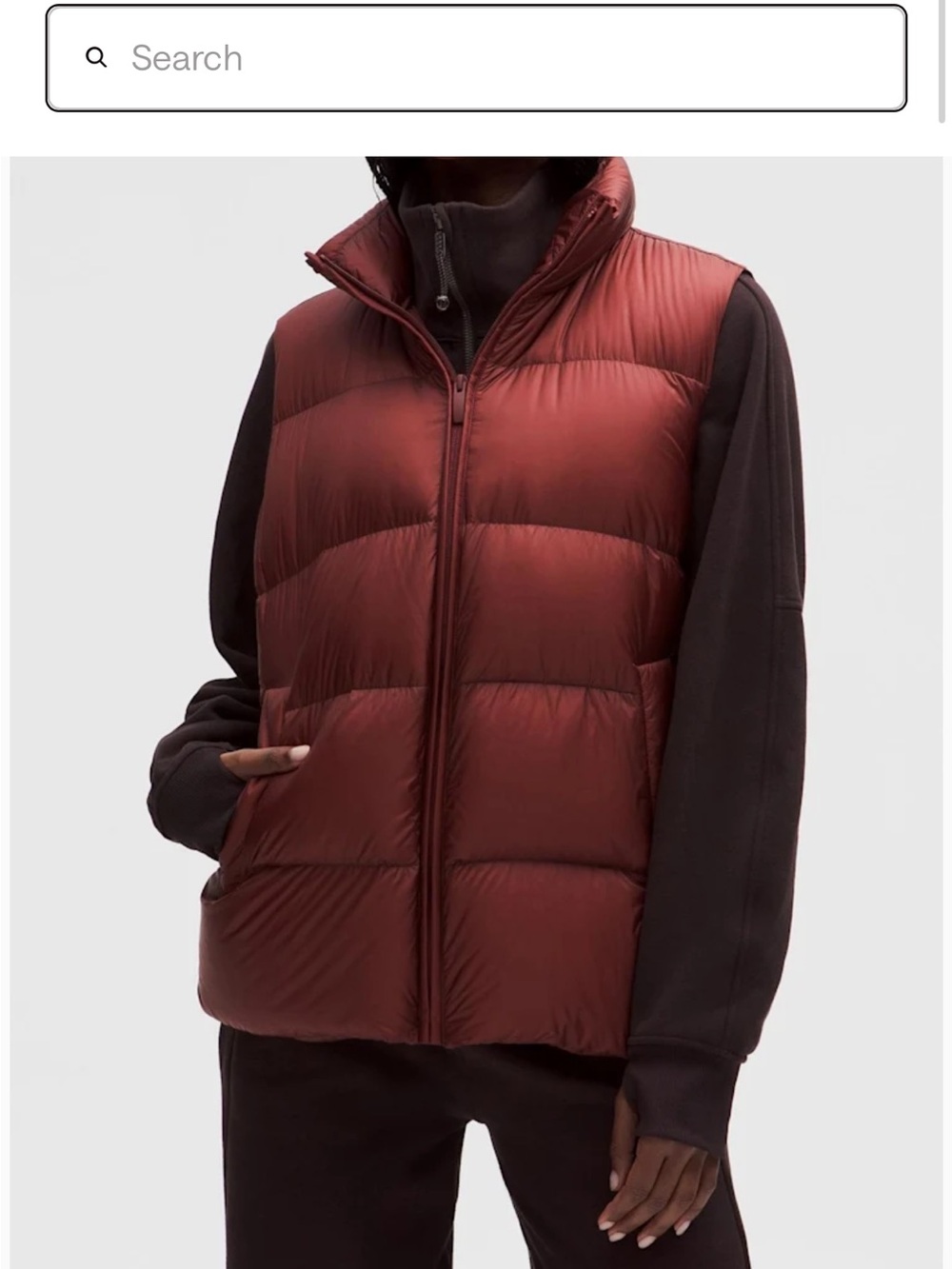 Lululemon featherweight down puffer vest NWT size XS Rockwood